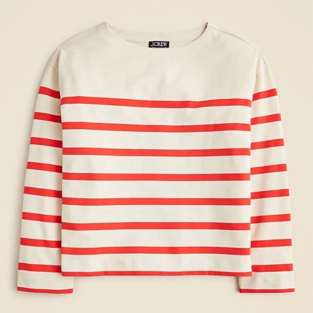 J Crew Mariner jersey relaxed boatneck T-shirt in stripe
